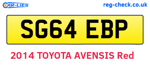 SG64EBP are the vehicle registration plates.