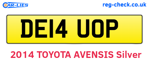 DE14UOP are the vehicle registration plates.