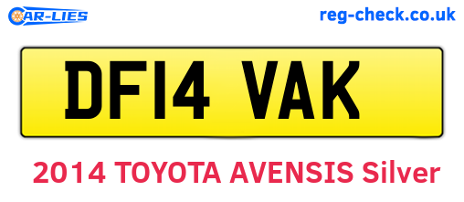 DF14VAK are the vehicle registration plates.