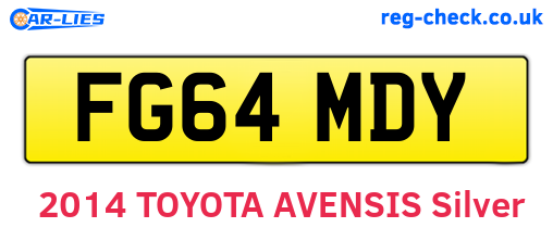 FG64MDY are the vehicle registration plates.