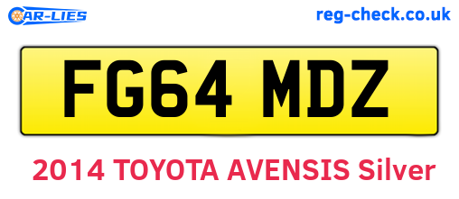 FG64MDZ are the vehicle registration plates.