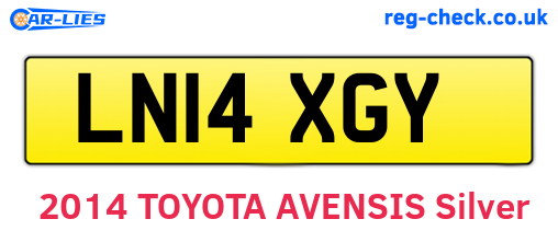 LN14XGY are the vehicle registration plates.