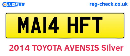 MA14HFT are the vehicle registration plates.