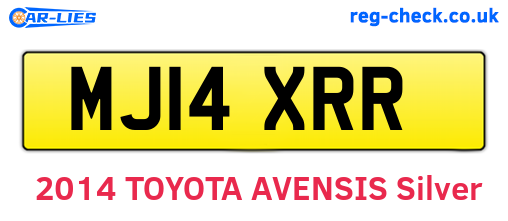 MJ14XRR are the vehicle registration plates.