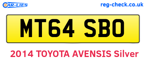 MT64SBO are the vehicle registration plates.