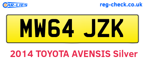 MW64JZK are the vehicle registration plates.