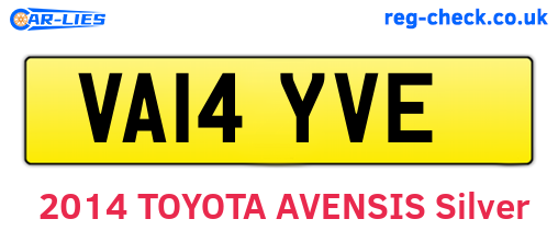 VA14YVE are the vehicle registration plates.