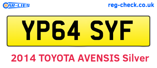 YP64SYF are the vehicle registration plates.