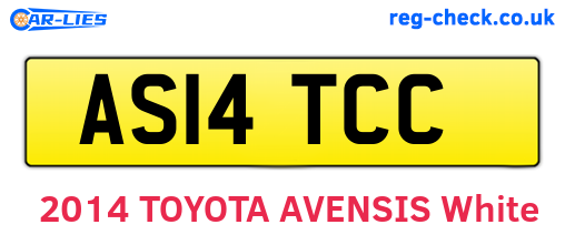 AS14TCC are the vehicle registration plates.