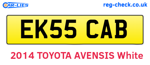 EK55CAB are the vehicle registration plates.