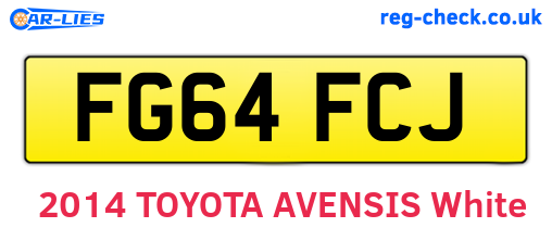 FG64FCJ are the vehicle registration plates.