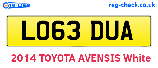 LO63DUA are the vehicle registration plates.