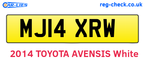 MJ14XRW are the vehicle registration plates.