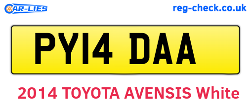 PY14DAA are the vehicle registration plates.