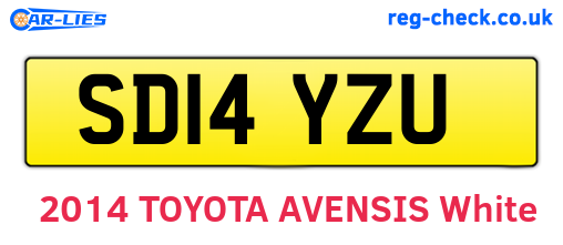 SD14YZU are the vehicle registration plates.