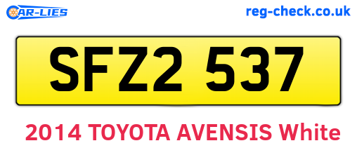 SFZ2537 are the vehicle registration plates.