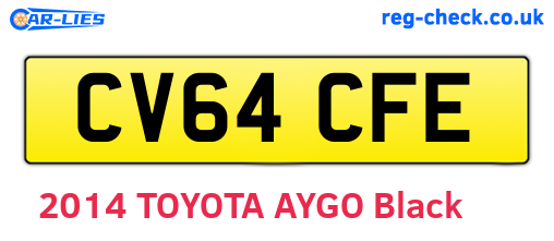 CV64CFE are the vehicle registration plates.