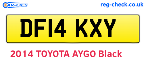 DF14KXY are the vehicle registration plates.