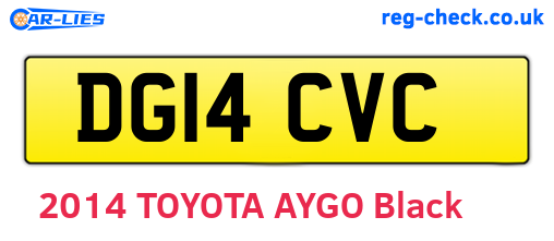 DG14CVC are the vehicle registration plates.