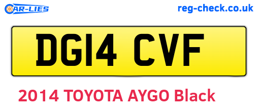 DG14CVF are the vehicle registration plates.