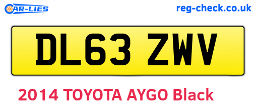 DL63ZWV are the vehicle registration plates.