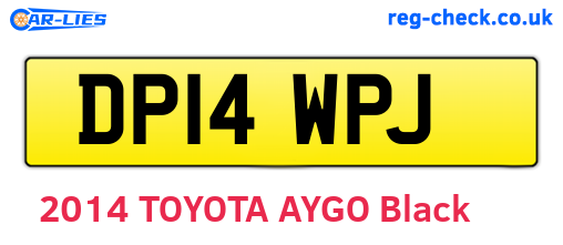 DP14WPJ are the vehicle registration plates.
