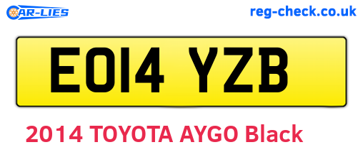 EO14YZB are the vehicle registration plates.