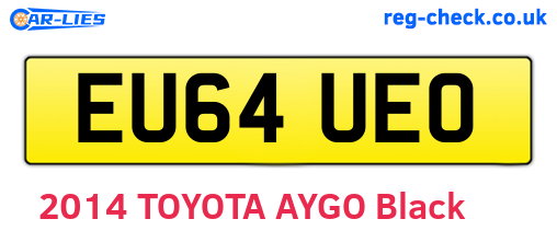 EU64UEO are the vehicle registration plates.