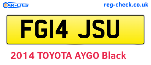 FG14JSU are the vehicle registration plates.