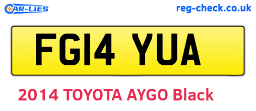 FG14YUA are the vehicle registration plates.