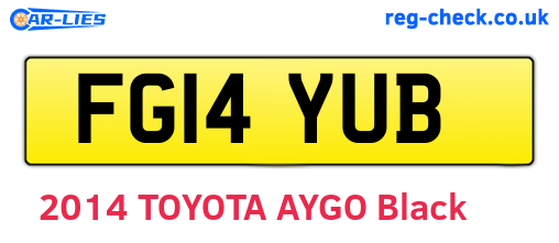 FG14YUB are the vehicle registration plates.