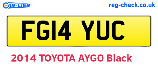 FG14YUC are the vehicle registration plates.