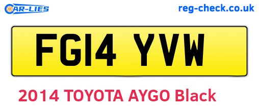 FG14YVW are the vehicle registration plates.