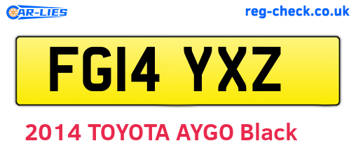 FG14YXZ are the vehicle registration plates.