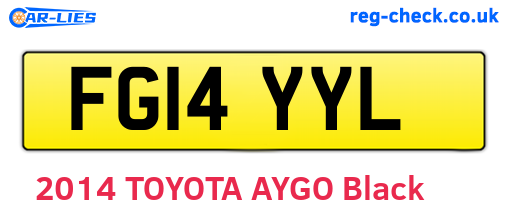 FG14YYL are the vehicle registration plates.