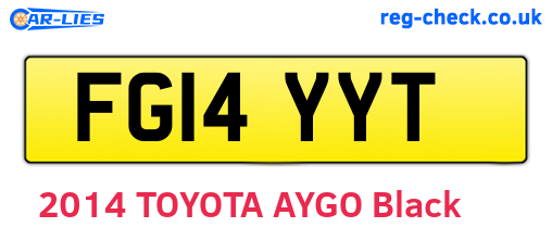 FG14YYT are the vehicle registration plates.