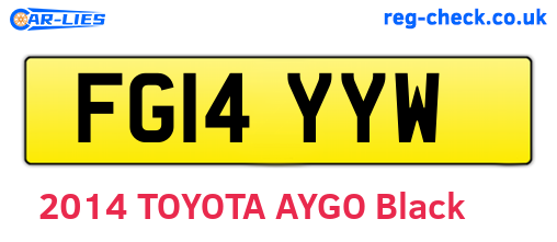 FG14YYW are the vehicle registration plates.