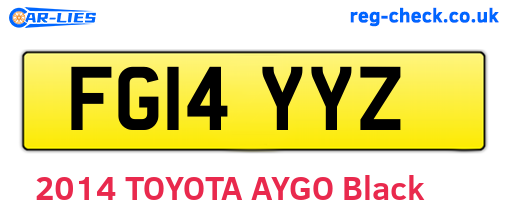 FG14YYZ are the vehicle registration plates.
