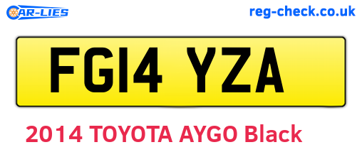 FG14YZA are the vehicle registration plates.