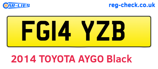 FG14YZB are the vehicle registration plates.