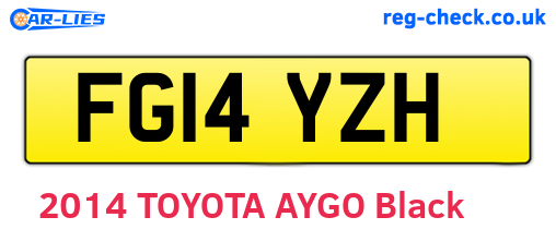 FG14YZH are the vehicle registration plates.