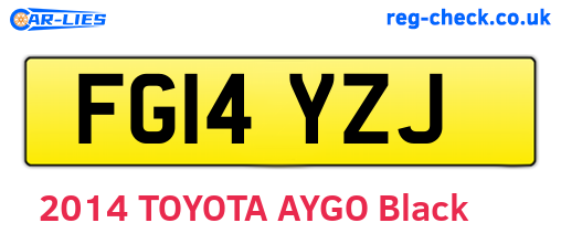 FG14YZJ are the vehicle registration plates.