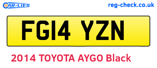 FG14YZN are the vehicle registration plates.