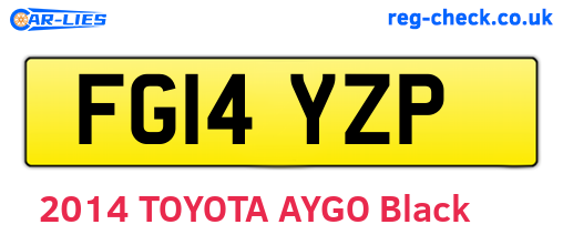 FG14YZP are the vehicle registration plates.