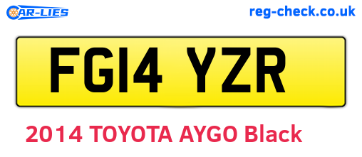 FG14YZR are the vehicle registration plates.
