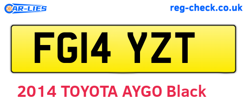 FG14YZT are the vehicle registration plates.