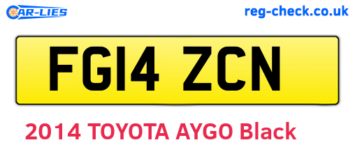 FG14ZCN are the vehicle registration plates.