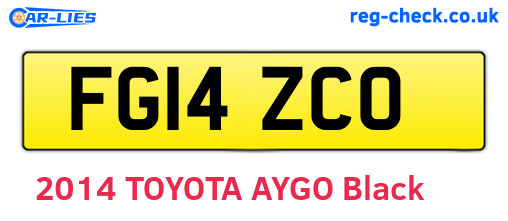 FG14ZCO are the vehicle registration plates.