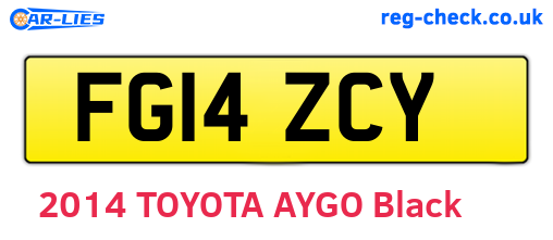 FG14ZCY are the vehicle registration plates.