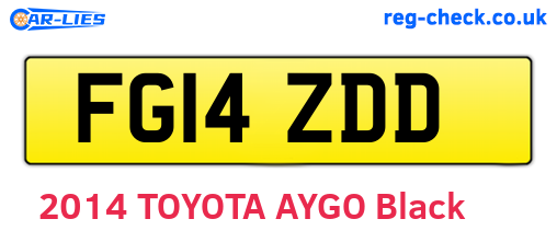 FG14ZDD are the vehicle registration plates.